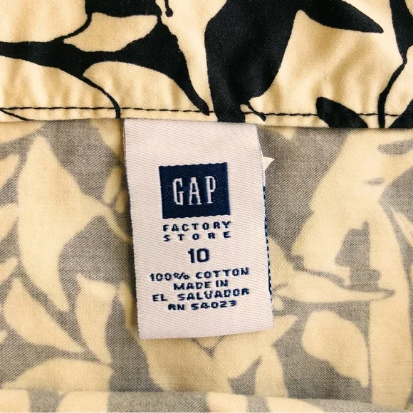 Gap Factory Store pencil skirt 100% cotton in black and tan leaf print sz. 10 - Picture 13 of 13